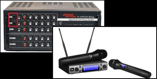 cách kết nối micro không dây vào amply